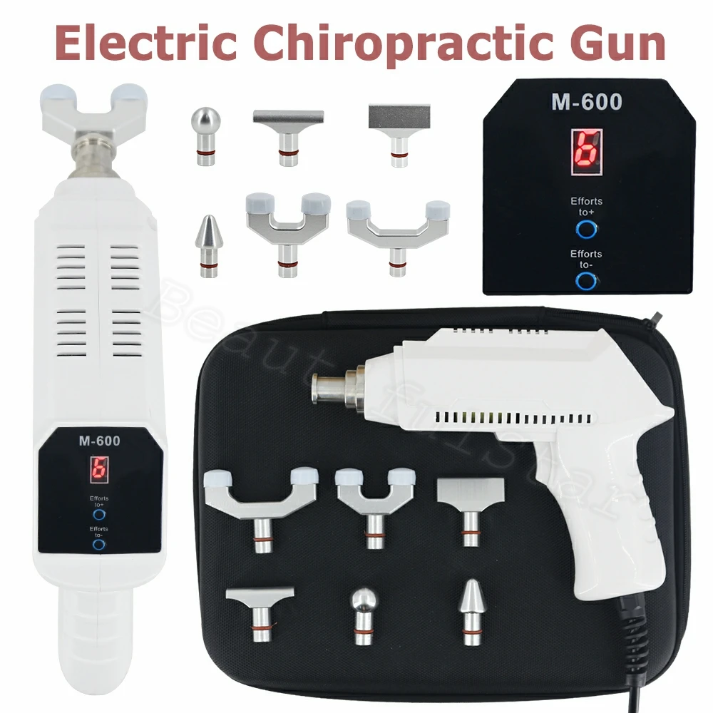 

Electric Correction Gun 600N Adjustable Spinal Chiropractic Adjusting Tools 6 Level 6 Heads Spine Therapy Health Massager New