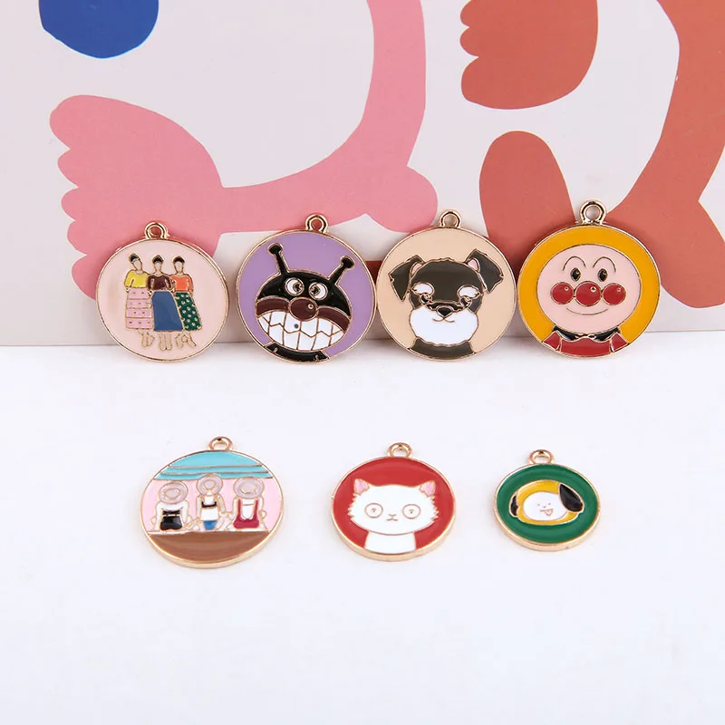 Новый стиль 40 шт./лот геометрические круглые кулоны с животными в форме капли из