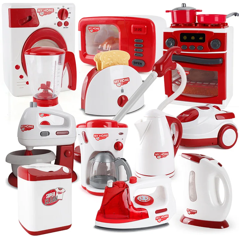 Kids Kitchen Toys Pretend Play Simulation Home Appliances Toys for Girls Light-up&Sound Coffee Machine Blender Kid Children Gift