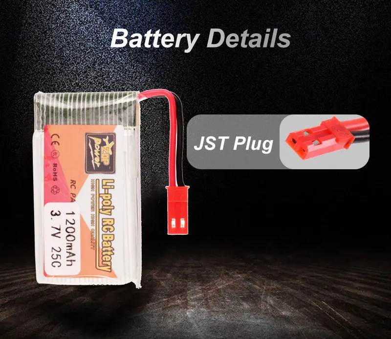 4 шт. ZOP Мощность 3 7 V 1200mAh литий-полимерный Батарея с jst-штекером Зарядное