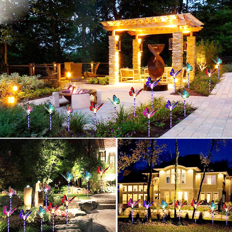 

Colorful Butterfly Solar Light Outdoor Garden Lawn Lamp Backyard Stake Light Multi-color Changing LED Lamp Patio Decor Lighting