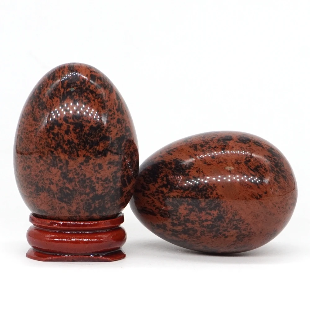 35x49 мм натуральный драгоценный камень красное дерево обсидиановый Кристалл Reiki лечебный энергетический Массаж Здоровье кварцевый камень яйцо домашний декор