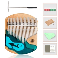 21 key kalimba wooden thumb piano mbira musical instrument gift with accessories hammer stickers