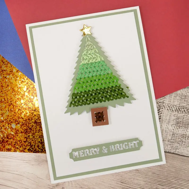 

Festive tree Metal cutting dies cut die mold card Scrapbook paper craft knife mould blade punch stencils