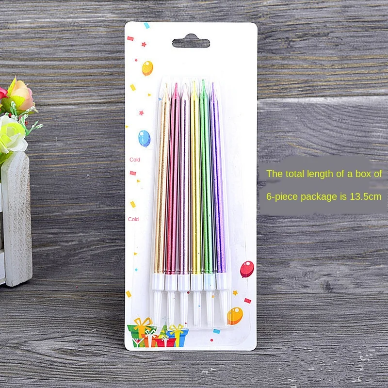 1 Набор = 6 шт длинные свечи для торта дня рождения товары вечеринки безопасное