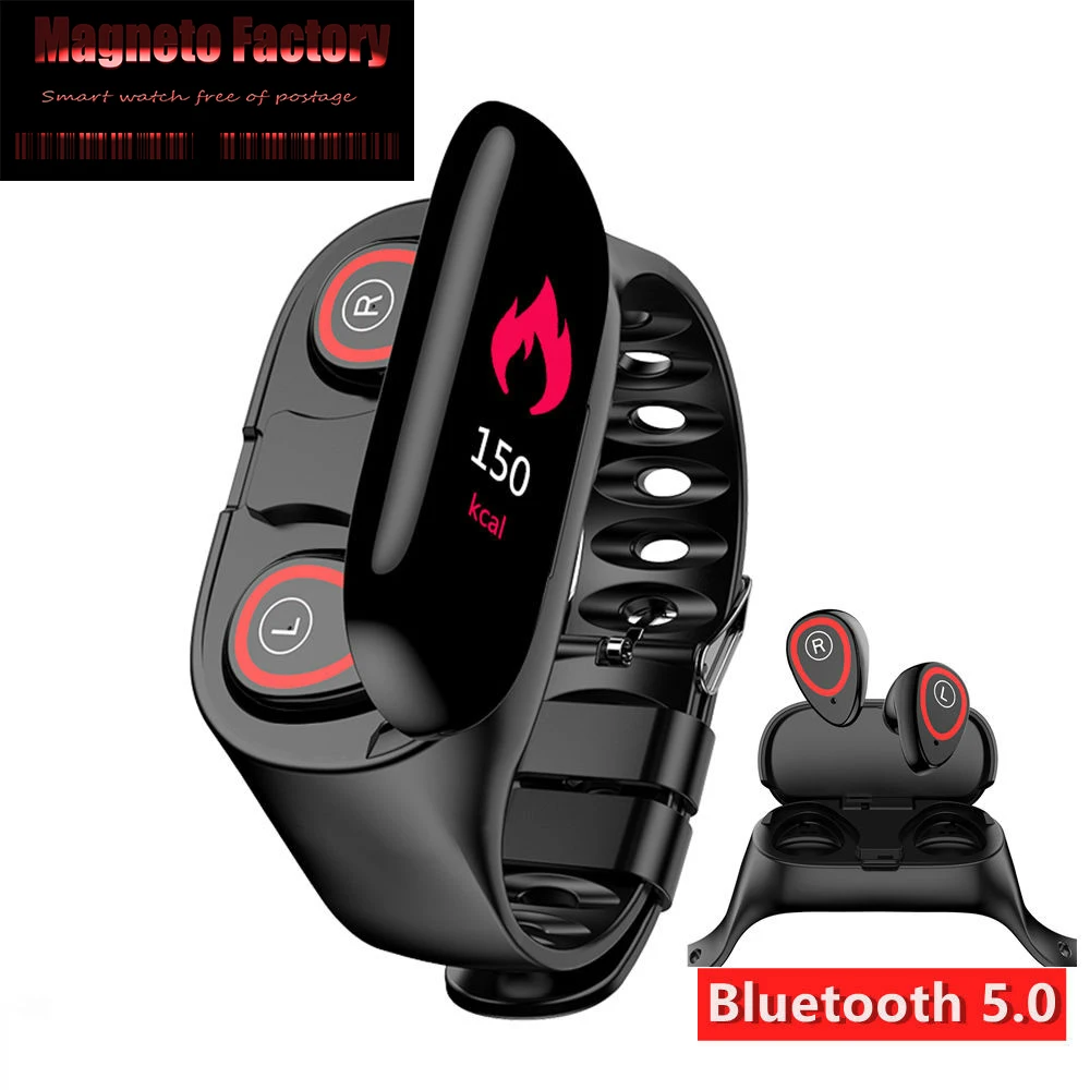 2021 M1 Смарт часы для женщин и мужчин с Bluetooth наушниками монитор кровяного давления