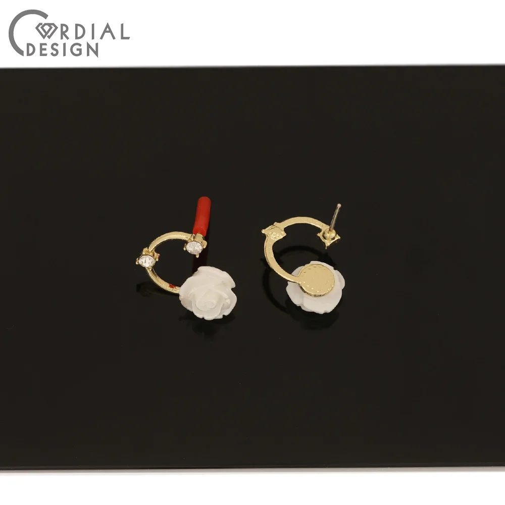

Cordial Design 100Pcs 14*19MM Jewelry Accessories/Rhinestone Earrings Stud/Flower Shape/Hand Made/Earring Findings/DIY Making