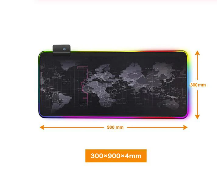 Светодиодный светильник ing игровой коврик для мыши RGB негабаритный светящийся USB СВЕТОДИОДНЫЙ светильник Расширенная подсветка клавиатура PU нескользящий коврик-одеяло светильник - Цвет: 900x300x4mm Size
