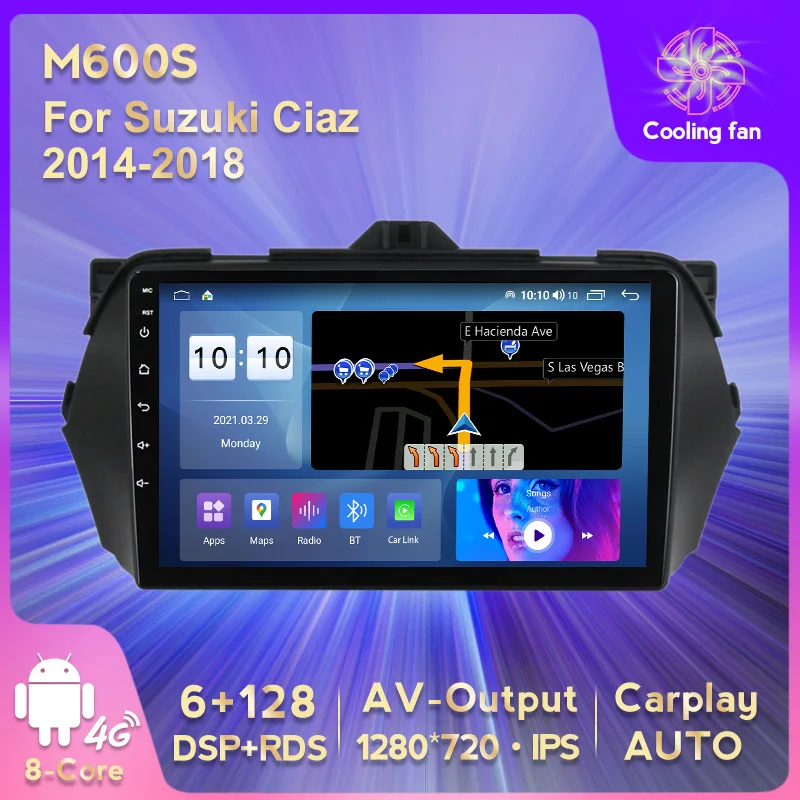 

Автомагнитола на Android 11, HD, 1280*720P, IPS, для Suzuki Ciaz 2014-2018, мультимедийный видеоплеер, GPS-навигация, 4G, LTE, Wi-Fi, BT, RDS, DSP