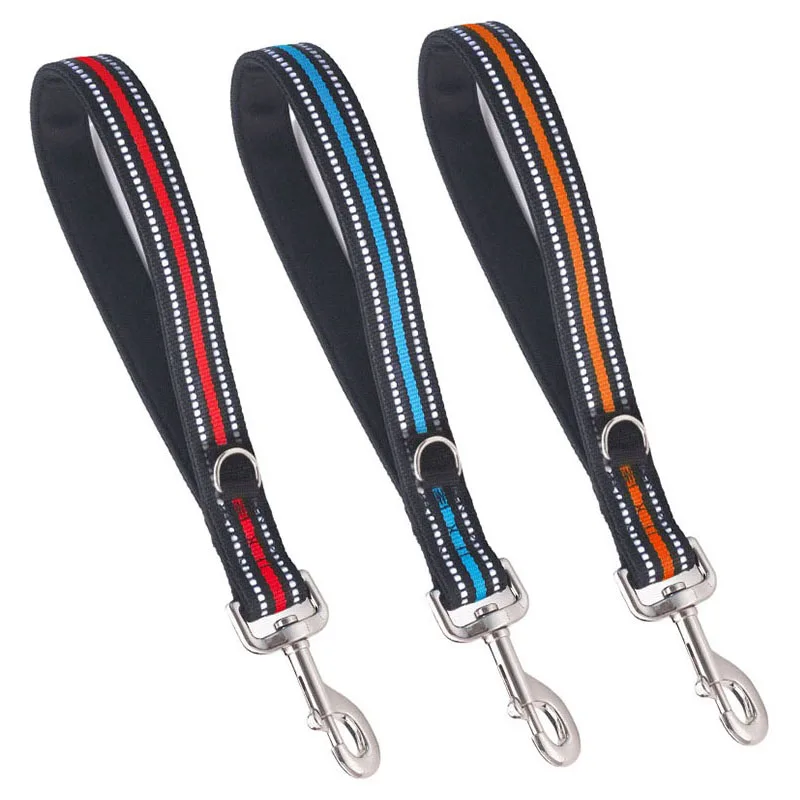 One step Large Dog Leash Reflective Big Lead Short Walking Training traction rope Comfortable Diving cloth handle | Дом и сад
