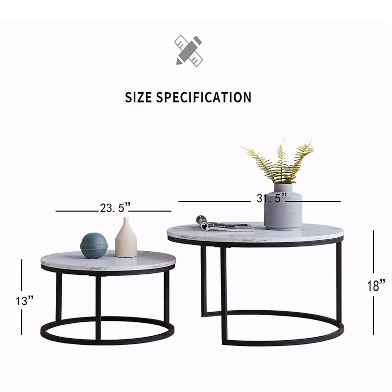 

Modern Coffee Table Sets Marble Table Top Stainless Steel Frame Durable Simple Living Room Table Set Office Furniture