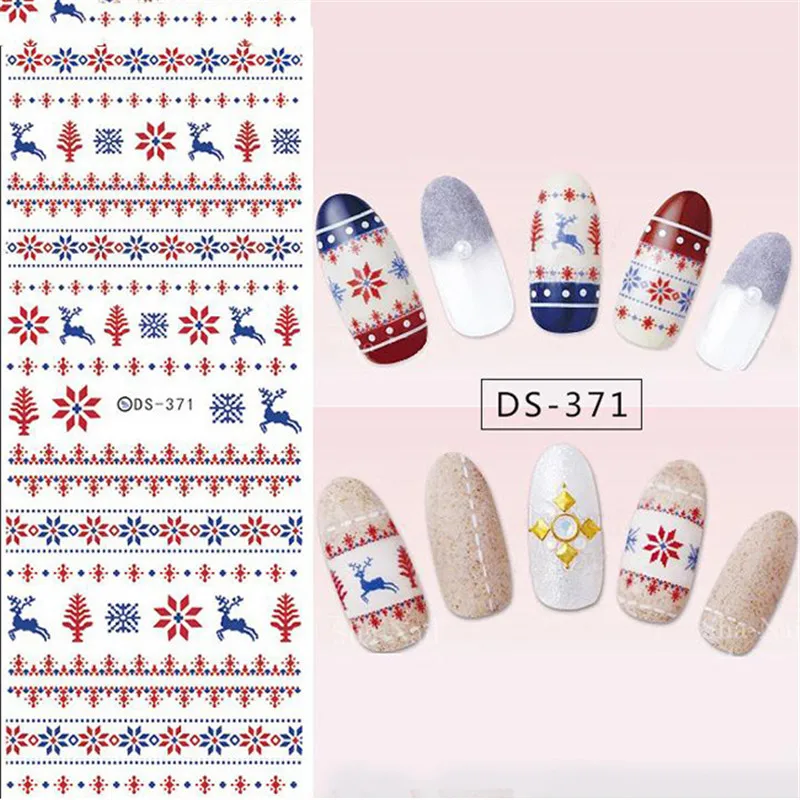 Елка и снеговик сапоги колокольчики олень переводная Вода Дизайн ногтей