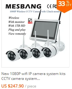 1080P беспроводная IP CCTV камера Камера системы наборы Спорт на открытом воздухе 2MP с поддержкой Wi-Fi IP Камера системы 8ch PoE NVR комплекты build in 1 ТБ HDD с монитором