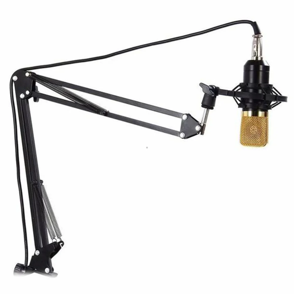 

BM-800 Professional Studio Broadcasting Recording Condenser Microphone with Mental Mount Phone Stand Filter and Sound (Bla