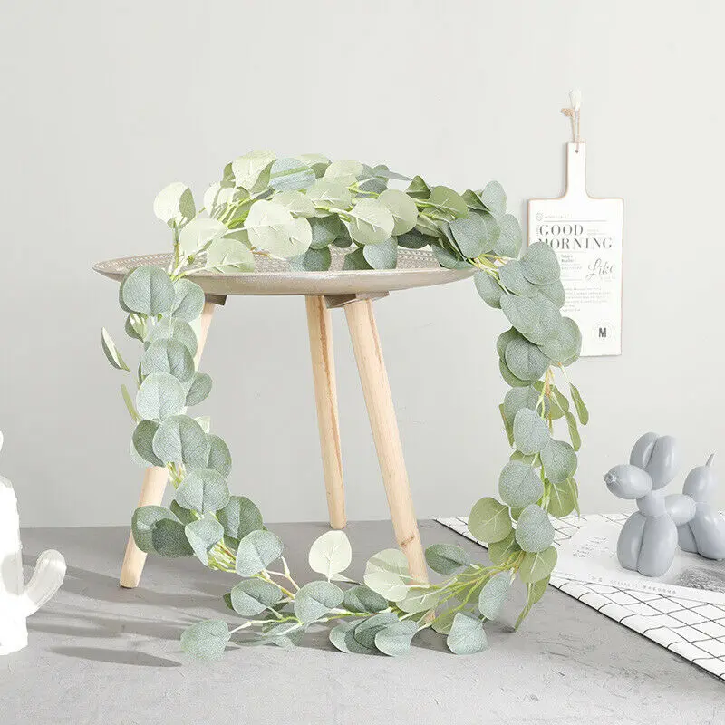 Искусственный эвкалипт гирлянда из искусственного шелка лоза листья ручной