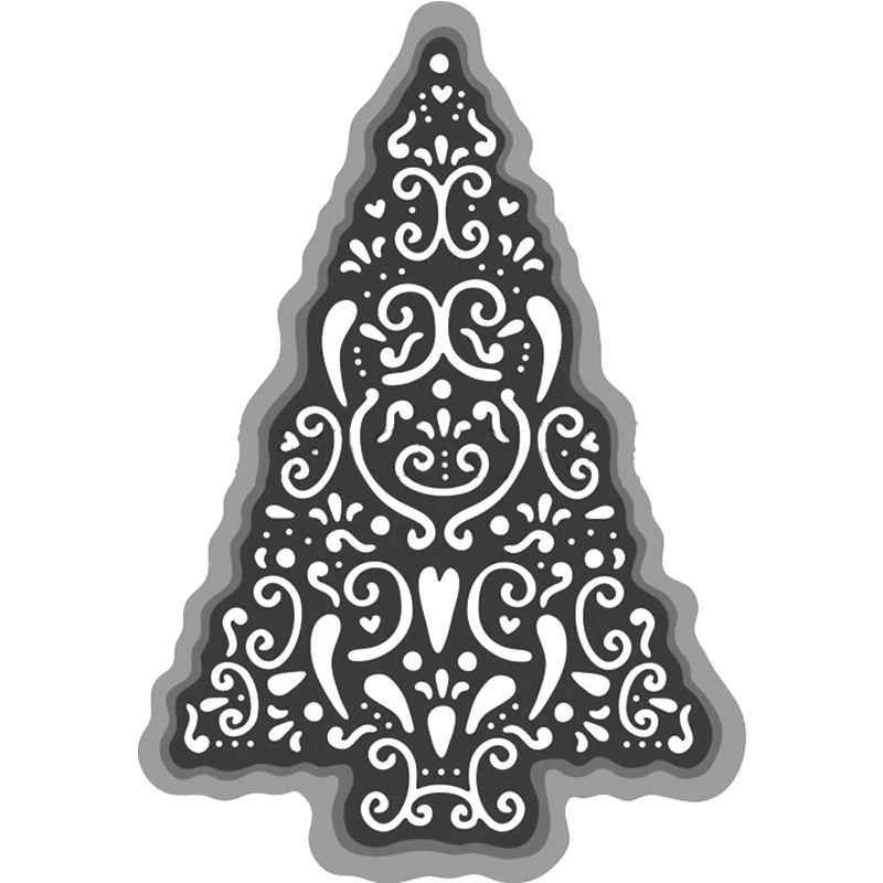 Необычные вырезанные штампы в виде дерева для изготовления открыток