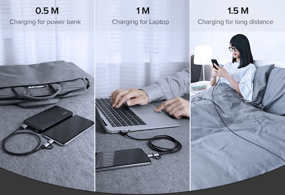 Ugreen 2 в 1 USB кабель для iPhone Pro 11 Max X 8 7 Быстрая зарядка Lightning+ Micro USB кабель для samsung Xiaomi huawei USB шнур