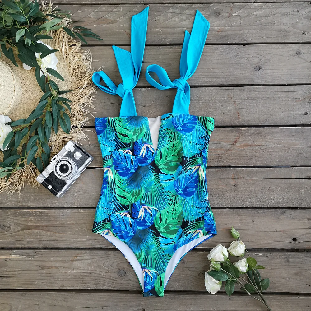 

2021 new abstract one piece swimsuit strap Sexy Bikini Swimsuit