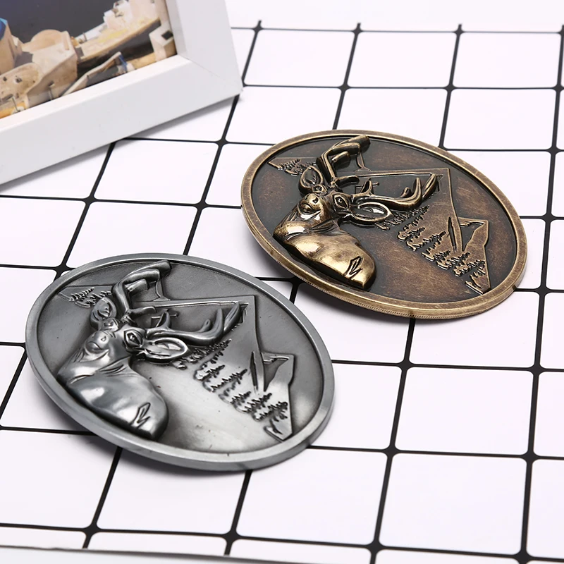 Модная пряжка для ремня с головой оленя бронзовая металлическая язычком