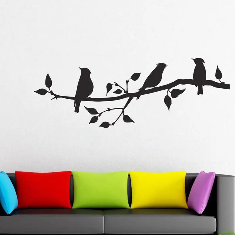 Наклейки на стену с изображением природы дерева птиц наклейки багажник