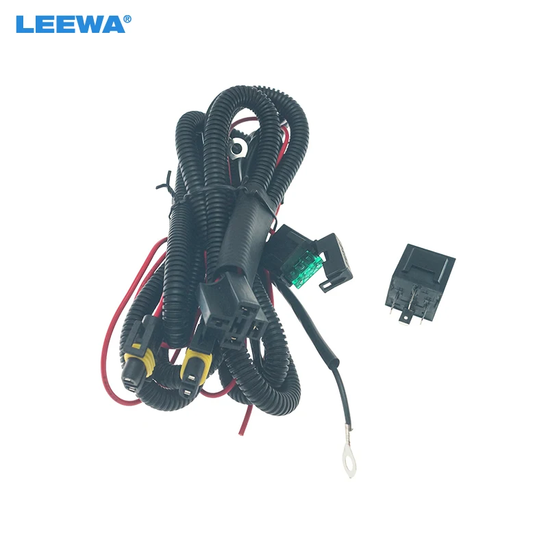 

LEEWA Auto 12V H11 Fog Light Lamp Wiring Harness Universal Car Light Wire Connector With 40A Relay LED Work Light Adapter #6977