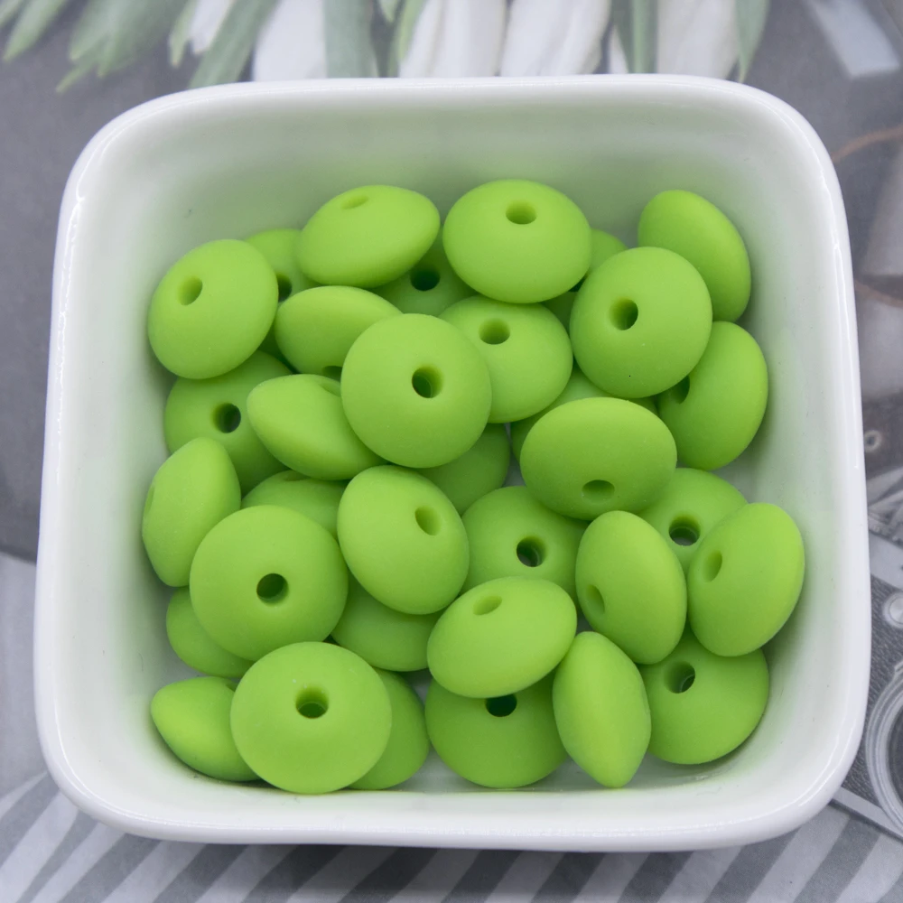 60pc Baby Teether Silicone Teethers BPA Free Abacus Lentils Beads Silicone Beads Baby Teething Nursing Pacifier Clip Accessories - Цвет: 60pc BD020-8