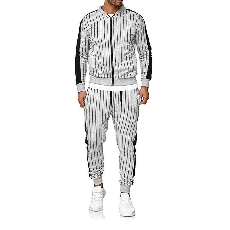 

Новинка 2019, мужской спортивный костюм в полоску, повседневный спортивный кардиган, костюм для бега и отдыха на открытом воздухе