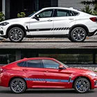 Для BMW X5 E70 F15 G05 X1 F48 X3 F25 X6 E71 X2 F39 X4 F26 X7 G07 автомобильные аксессуары 2 шт. автомобильные дверные боковые юбки наклейки виниловые наклейки