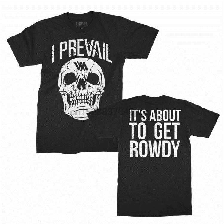 I Prevail Rowdy Skull T Shirt S M L Xl 2Xl New Official Kings Road goods|Мужские футболки| |