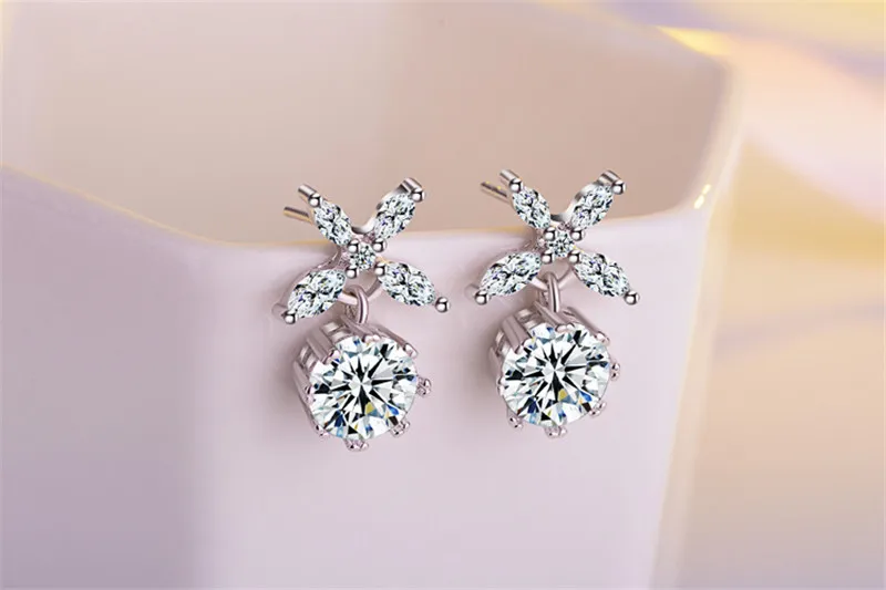 Круглые Стерлинговое Серебро 925 пробы с четырьмя углами листва деревенский