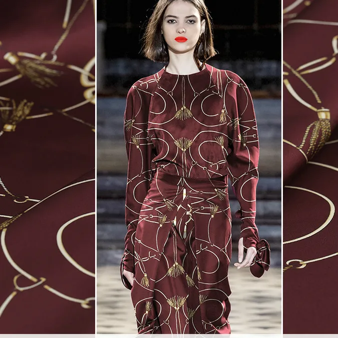 108 см широкая шелковая ткань сатин стрейч метровая цепь с принтом атласная