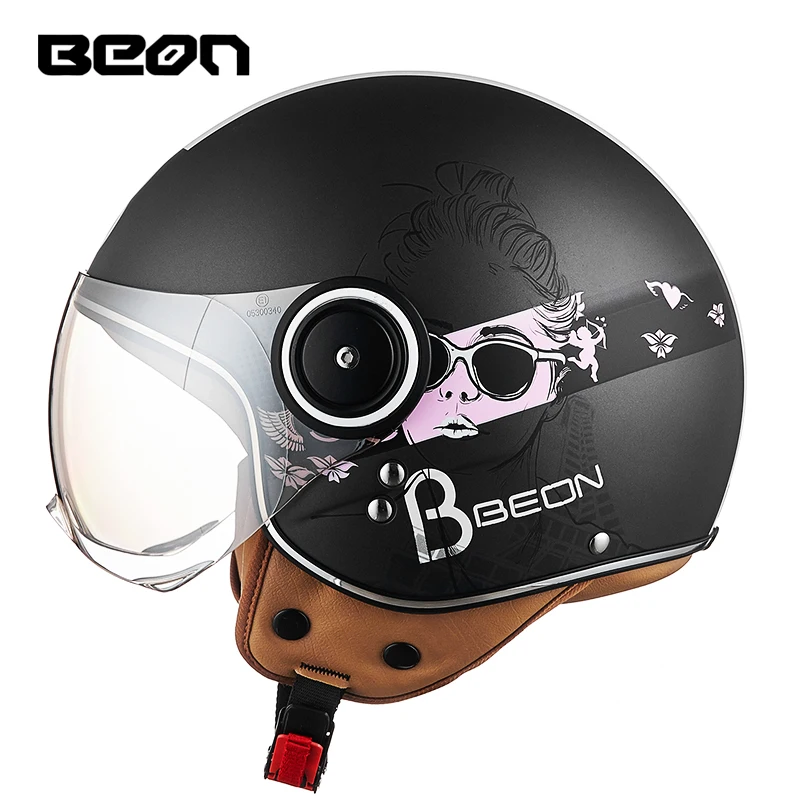 BEON moto rcycle шлем винтажный скутер открытый шлем Ретро езда гоночный шлем, одобренный ECE итальянский флаг moto Go kart casco - Цвет: 15