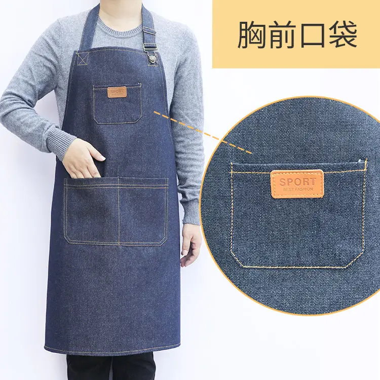 

New Thick Canvas Unisex Apron Bib Chef Kitchen Aprons for Women Men Coffee Shop Barber BBQ Garden Bib Working Clothes