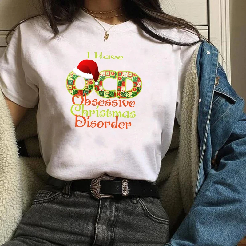 Женская модная Новогодняя одежда с принтом Merry Christmas женская футболка Kawaii футболка Camisas панк женские футболки