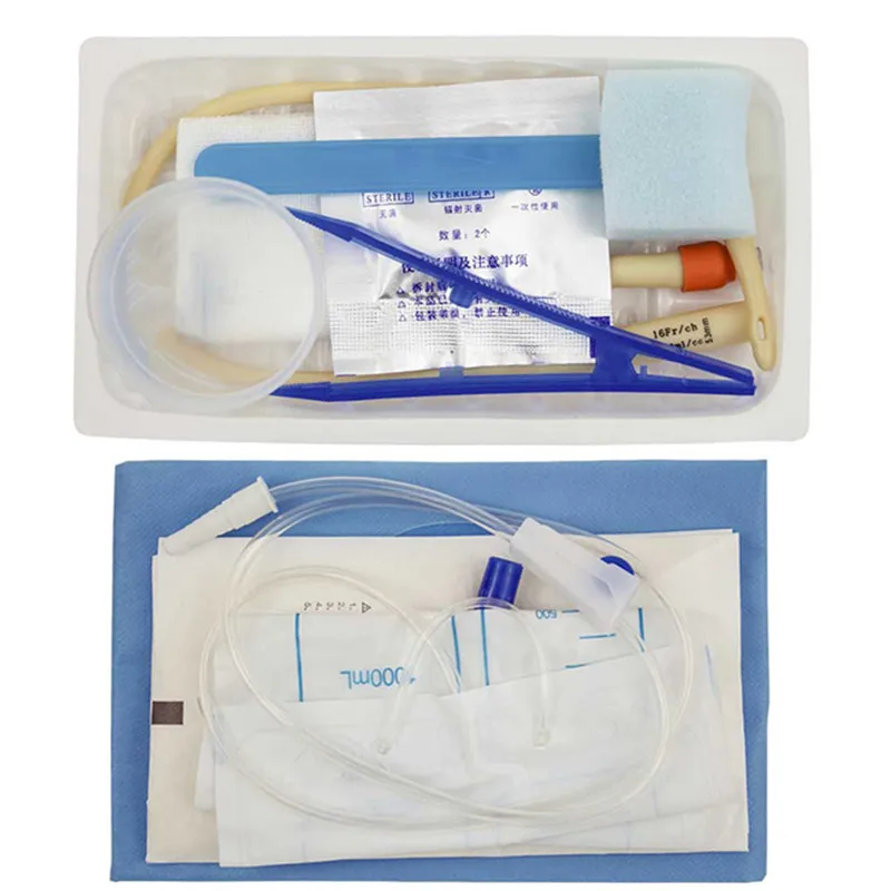

1 Box Disposable Sterile Urethral Catheterization Set Double-Lumen 16# Latex Urinary Catheter For Clinical Adult Urine Drainage