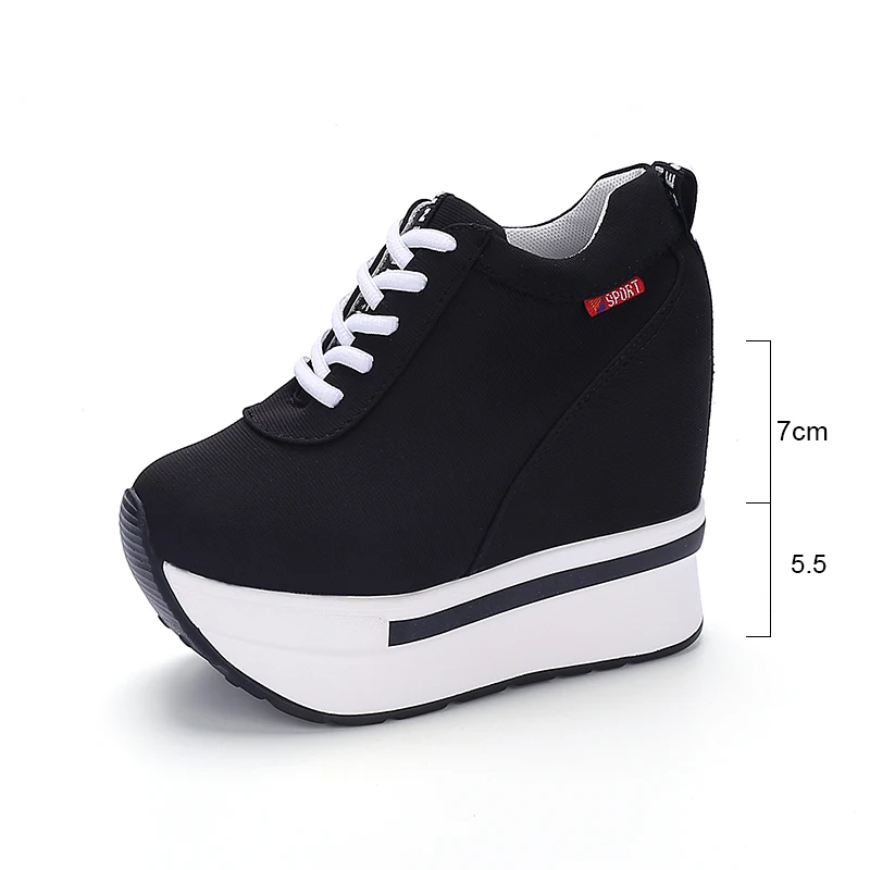 Туфли женские на платформе парусиновые туфли танкетке увеличивающие рост