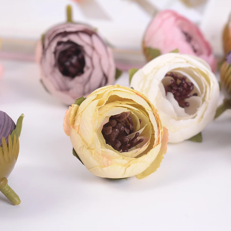 Искусственные розы 10 шт./лот тычинки для головы дома свадьбы украшения сделай сам