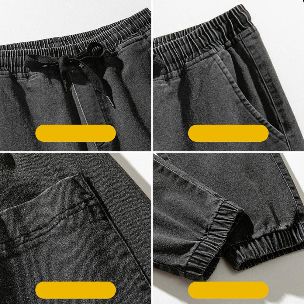 Men's Jeans Plus Fat Plus Size Tooling Pants Spring Autumn Sports Beamed Cargo Harlan Pocket Jeans Casual Long Joggers Trousers