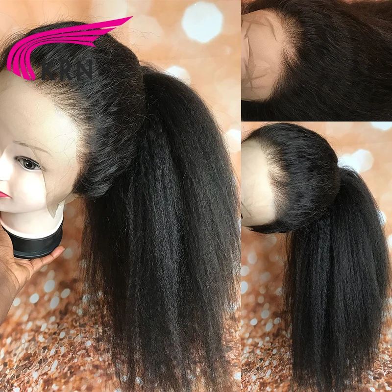 Кудрявые прямые Синтетические волосы на кружеве человеческих волос парики из