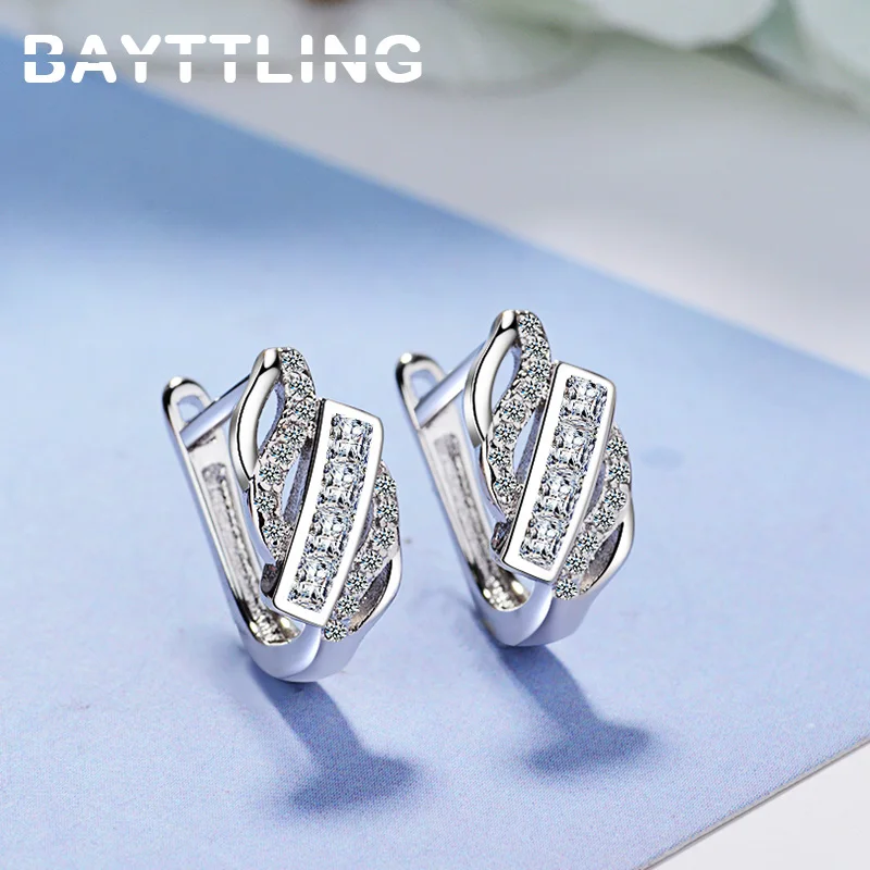 

Новые витые серьги-гвоздики BAYTTLING из искусственного циркония для женщин, модные подарочные серьги для вечеринок, ювелирные изделия