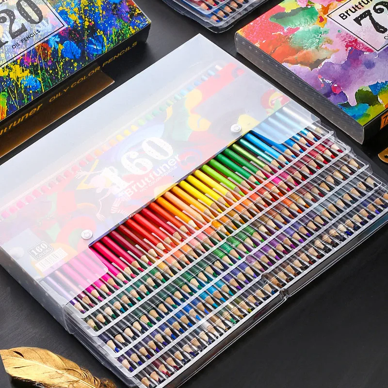 

180color Watercolor Drawing Colored Pencils Wood Colour Coloured Pencils Professional Oil Color Pencil Set Soft Colored Pencils