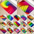 Коврик бархатный для кухонной и входной двери с геометрическим рисунком, разноцветные напольные коврики для дома, Противоскользящий коврик 48242