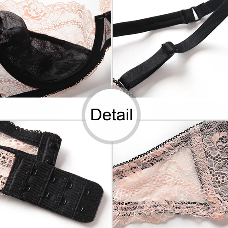 

1 Set of Embroidered Lace Women's Bra and Panties Ultra Thin Transparent Bra Sexy Bra and Size Women's Bra Top White B C D Cup