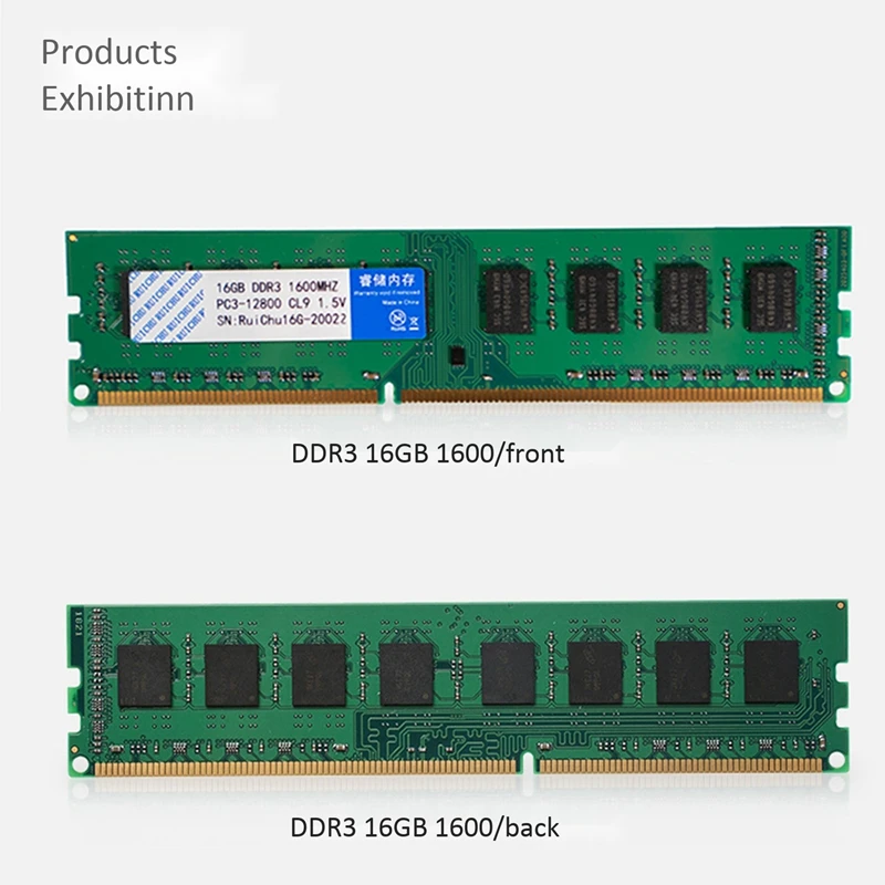 

RUICHU for AMD Dedicated New Single 16G PC3-12800 DDR3 1600MHZ Desktop Memory Module Supports Dual Pass