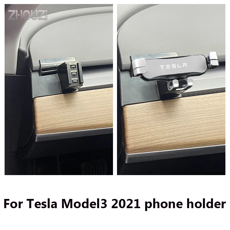 car mobile phone holder smartphone holder mount gps stand navigation bracket air outlet clip for tesla model 3 2021 accessories free global shipping