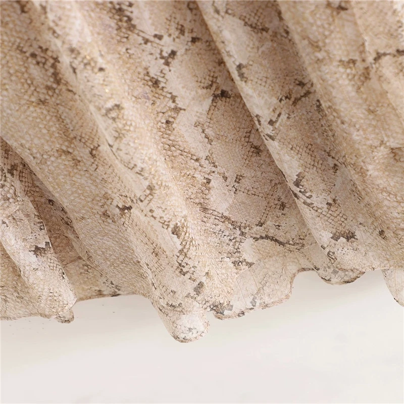 

2021 Za Dress Women Vintage Chiffon Short Sleeve Snake Print Summer Dress Woman Chic Ruffle Pleated Midi Party Dresses