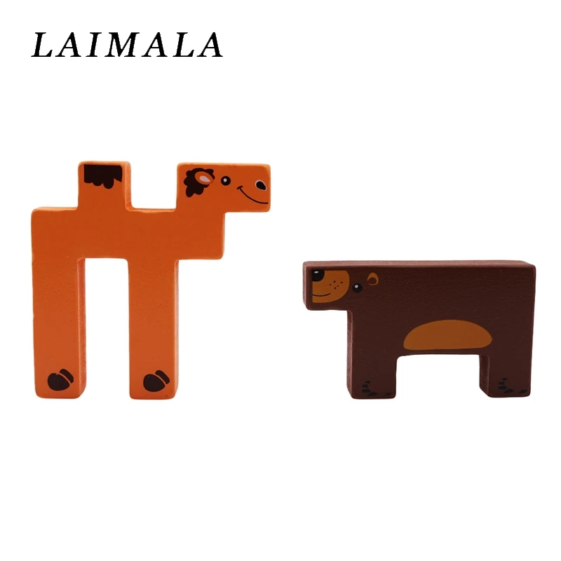 

Wooden 3D Puzzle Jigsaw Toys For Children Cartoon Animal Vehicle Wood Puzzles Intelligence Kids Baby Early Educational Toy