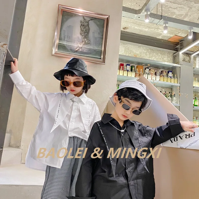 

Children's clothing spring 2021 new children's shirts children's unisex shirts in the big children's fashion