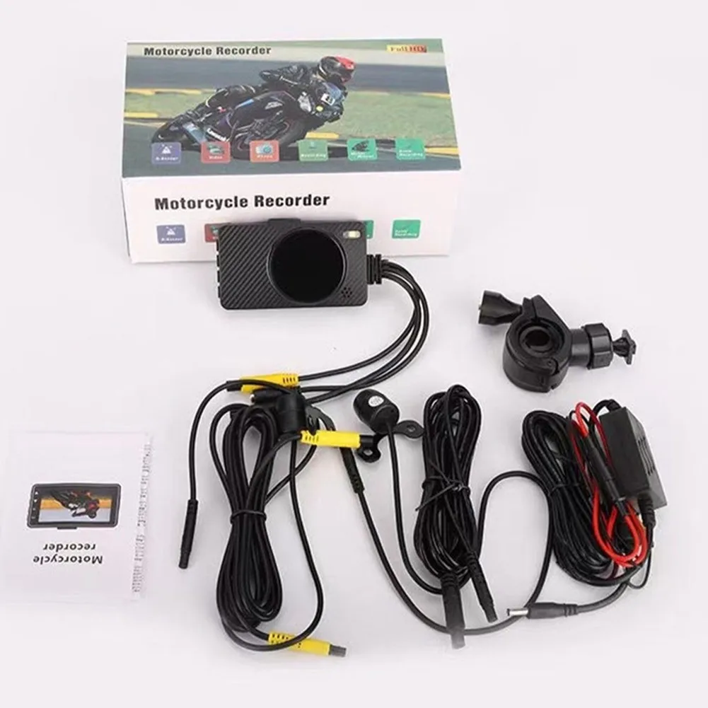 140° 3In LCD Motorcycle DVR Dash Cam Recorder Front/Rear Driving HD Dual Camera Front 120°/rear 100° Hidden |