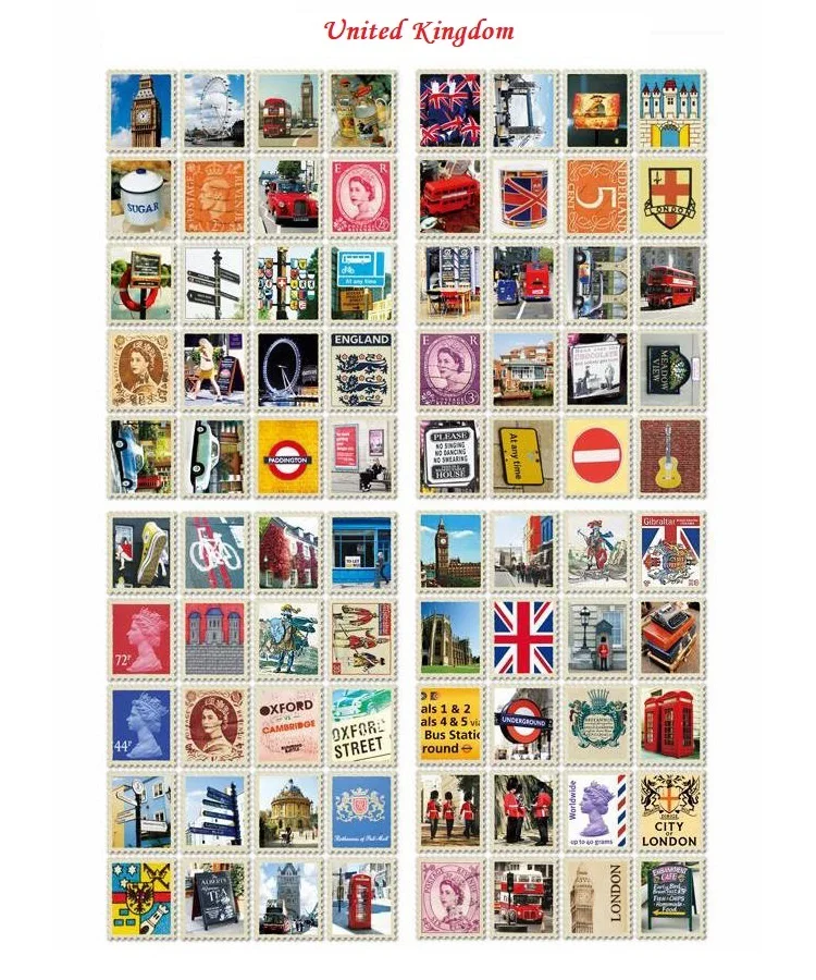 9 вариантов наклеек с наклейками для декорации в литературном и этническом стиле